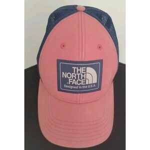 The North Face TNF Mens Womens Unisex Trucker Mesh Snap Back Coral